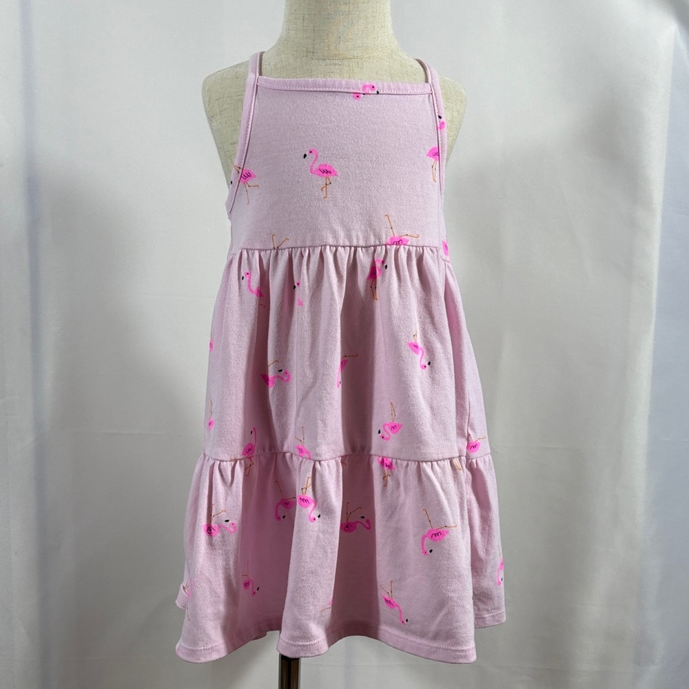 Cat & Jack Pink Tiered Flamingo Print Sundress